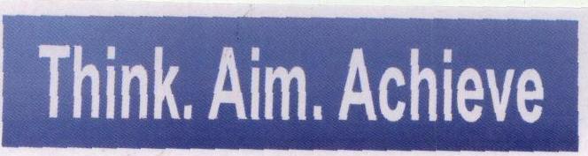 Think.aim..achieve (label) Device mark 1507705 Trademark