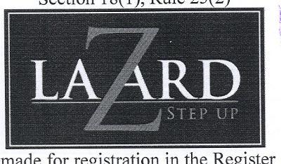 Lazard Step Up Device mark 1872826 Trademark