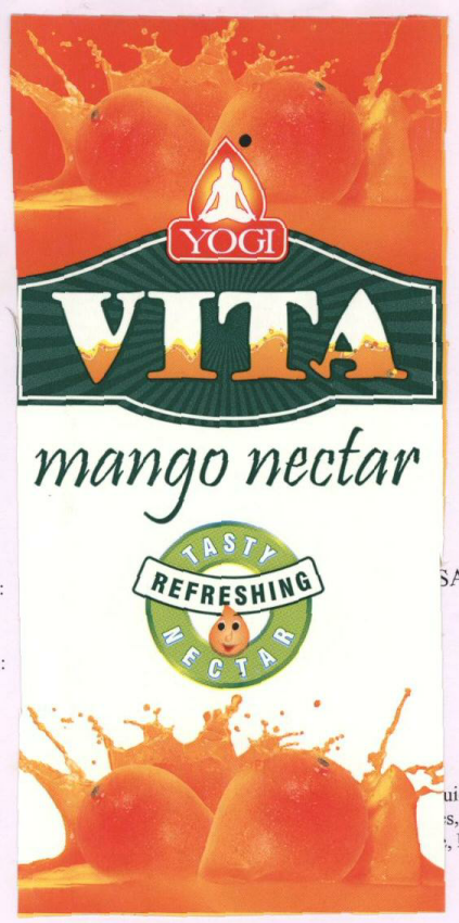Yogi Vita Mango Nectar (label) Device mark 1594003 Trademark