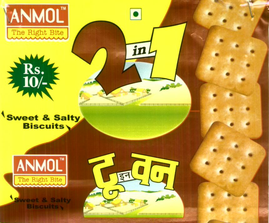 2 In 1 Sweet & Salty Biscuits ( Label) Device mark 1440526 Trademark