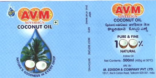 Avm Sovereign Coconut Oil Device mark 1694307 Trademark