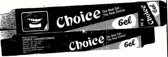 Choice The Real Gel. Device mark 644207 Trademark