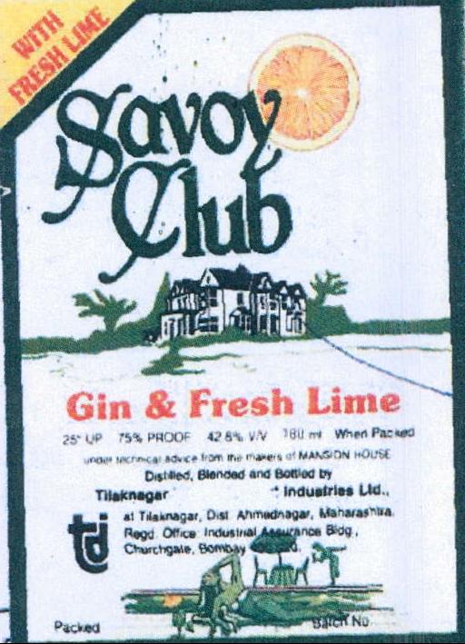 Savoy Club (label) Device mark 620652 Trademark