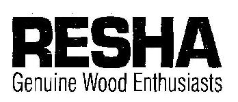 Resha Genuine Wood Enthusiasts Device mark 2894314 Trademark