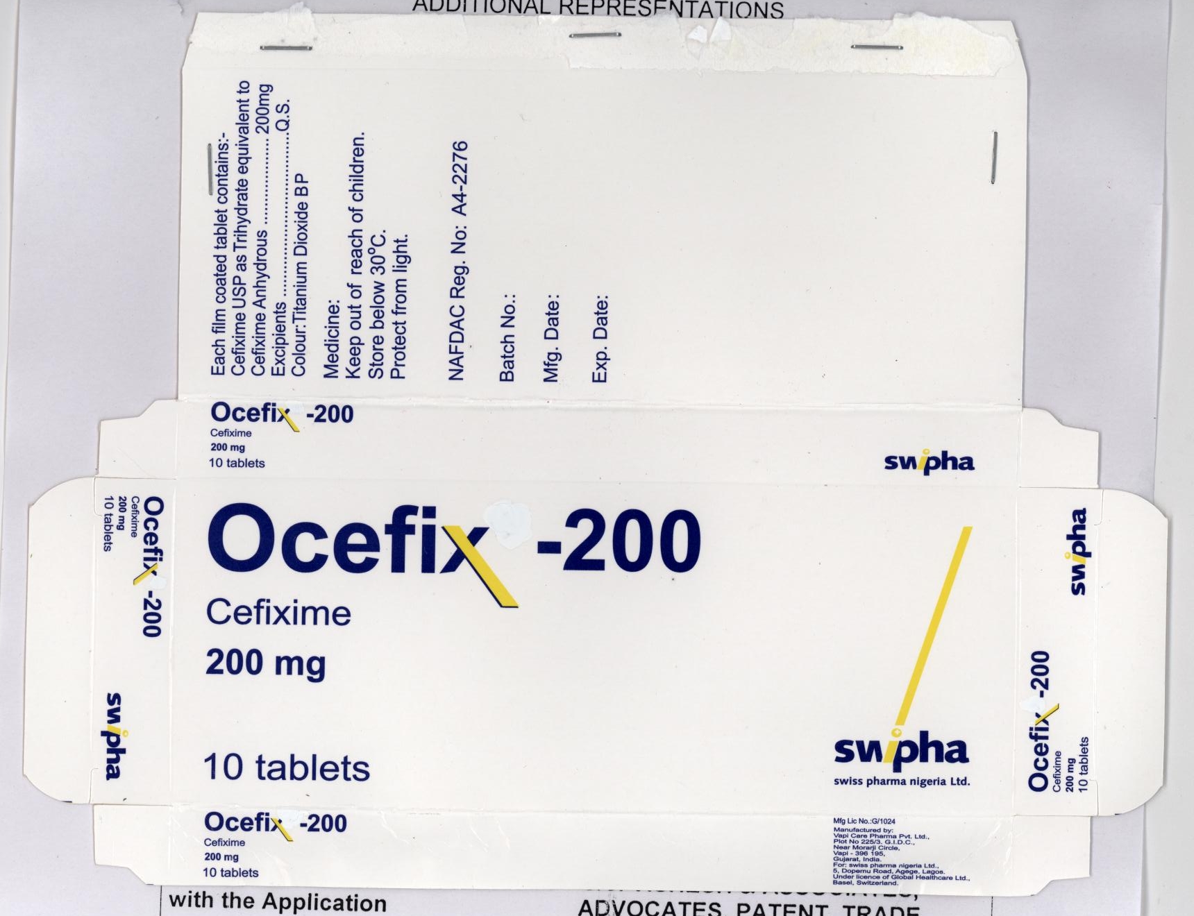 Ocefix - 200 (label) Device mark 1788806 Trademark