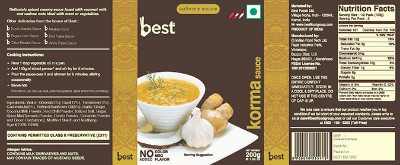 Best Korma Sauce (label) Device mark 2558386 Trademark