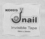 Kores Snail Invisible Tape (label) Device mark 1490606 Trademark