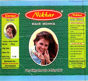 Nikhar (device Of Face Of Lady With Lable) Device mark 1479927 Trademark