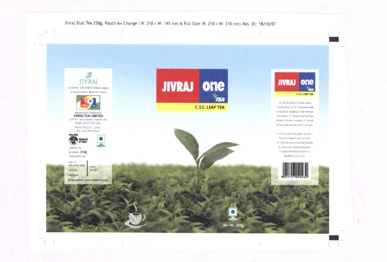 Jivraj One (label) Device mark 1613293 Trademark