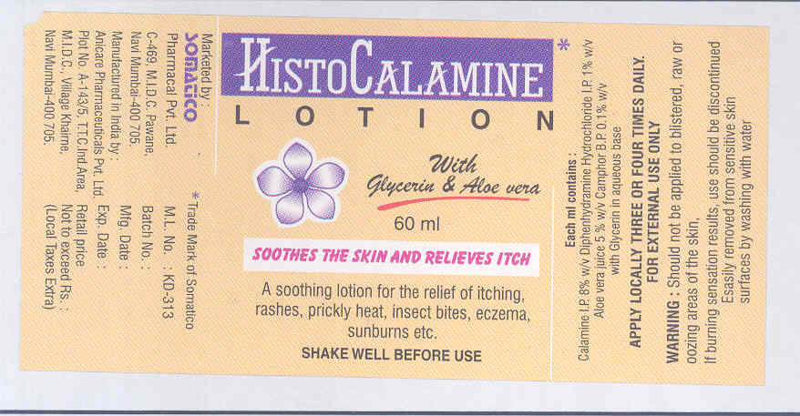 Histocalamine(label) Device mark 1424040 Trademark