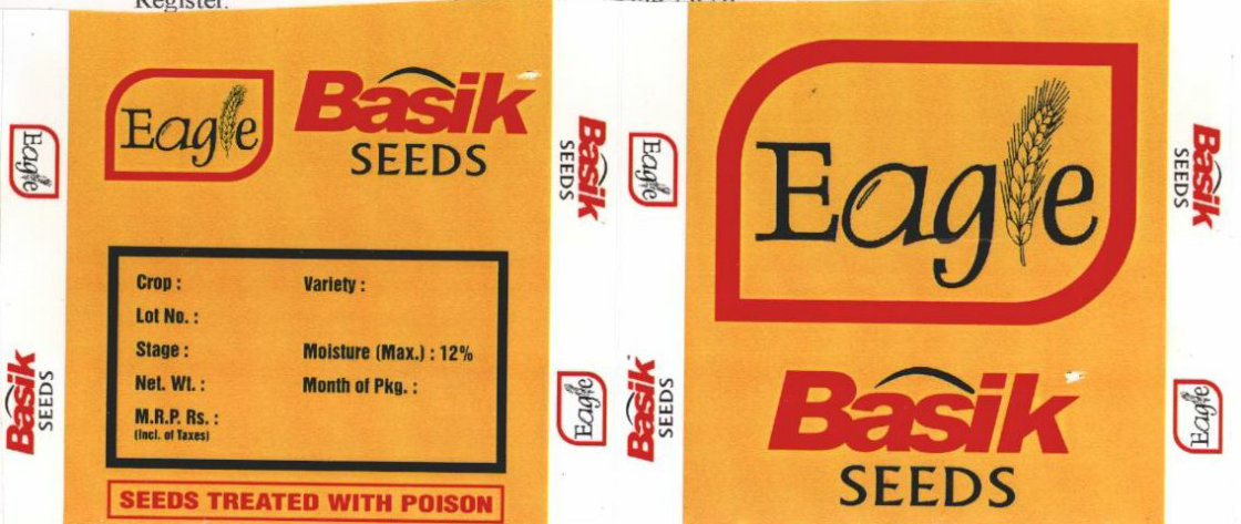 Eagle Basik Seeds (label) Device mark 1306725 Trademark