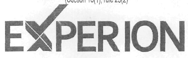Experion (logo) Device mark 2248512 Trademark