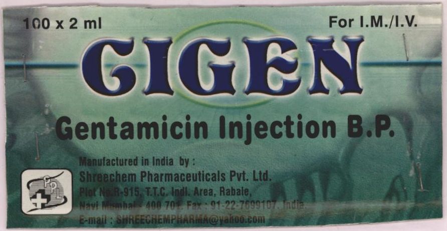 Gigen Gentimicin Injection Bp Device mark 1016501 Trademark