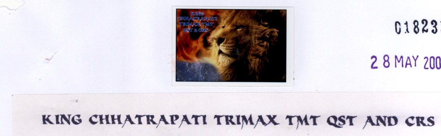 King Chhatrapati Trimax Tmt Device mark 1823142 Trademark