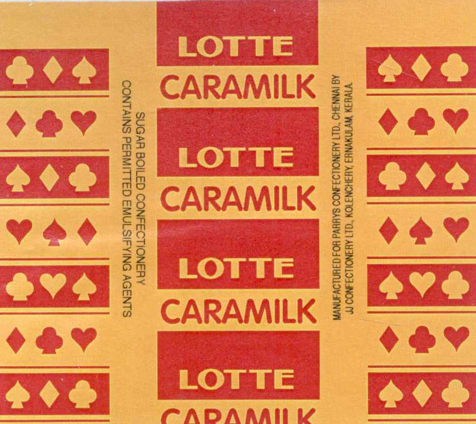 Lotte Caramilk (label) Device mark 1364716 Trademark