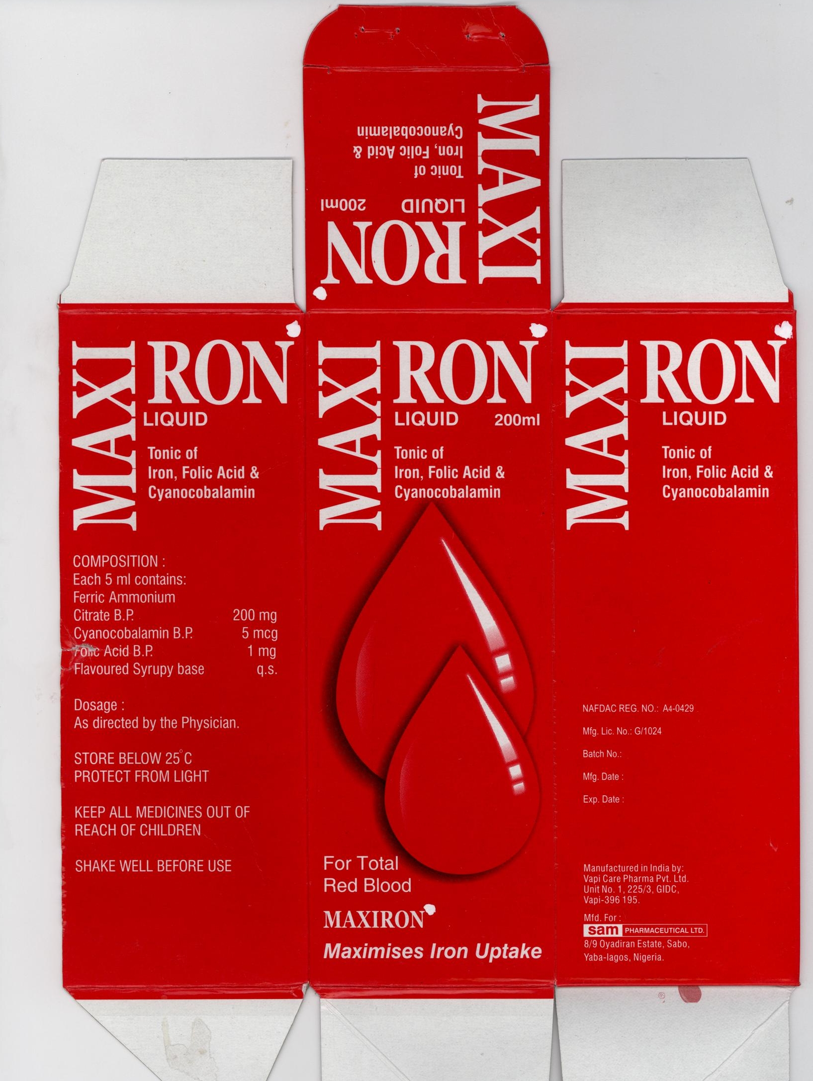 Maxiron (label) Device mark 1788805 Trademark
