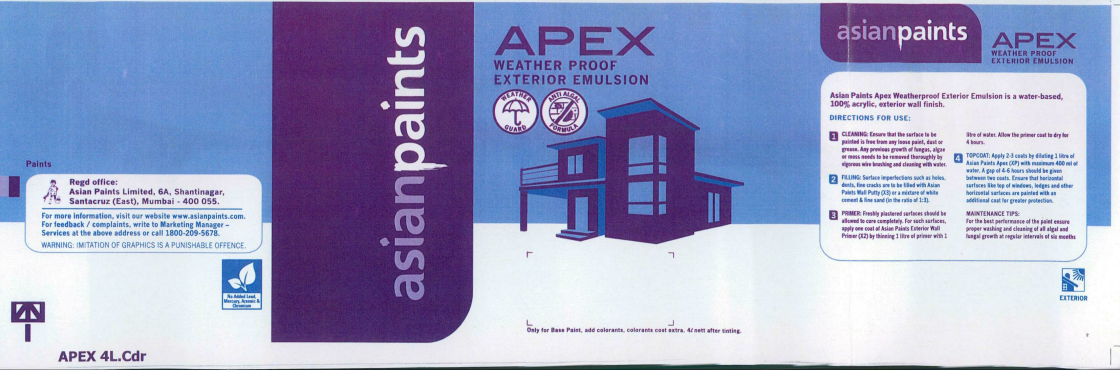 Asianpaints Apex (device Of House) Device mark 2130509 Trademark