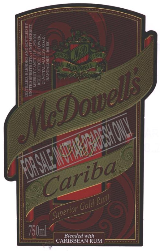 Mc Dowell's No.1 Cariba Device mark 2194483 Trademark