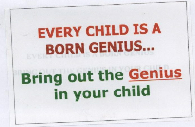 Every Child Is A Born Genius...bring Out The Genius In Your Child (label) Device mark 1771048 Trademark