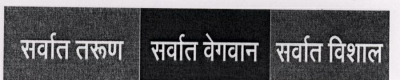 Youngest Fastest Largest (marathi) (label) Device mark 1452545 Trademark