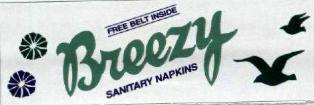 Breezy Sanitary Napkins Device mark 1837485 Trademark