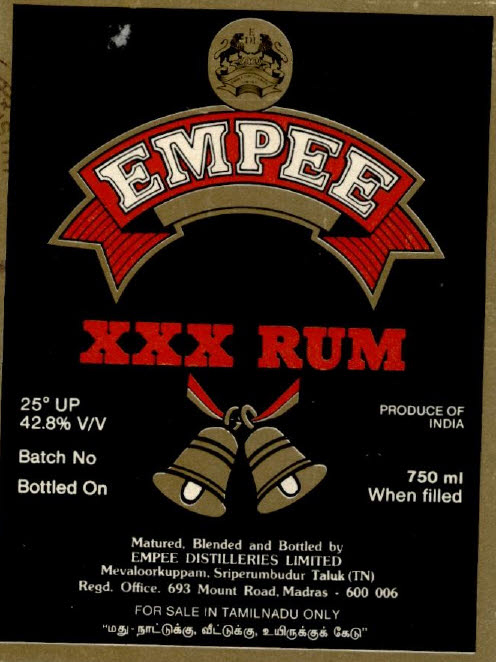 Empee Xxx Rum Device mark 758998 Trademark
