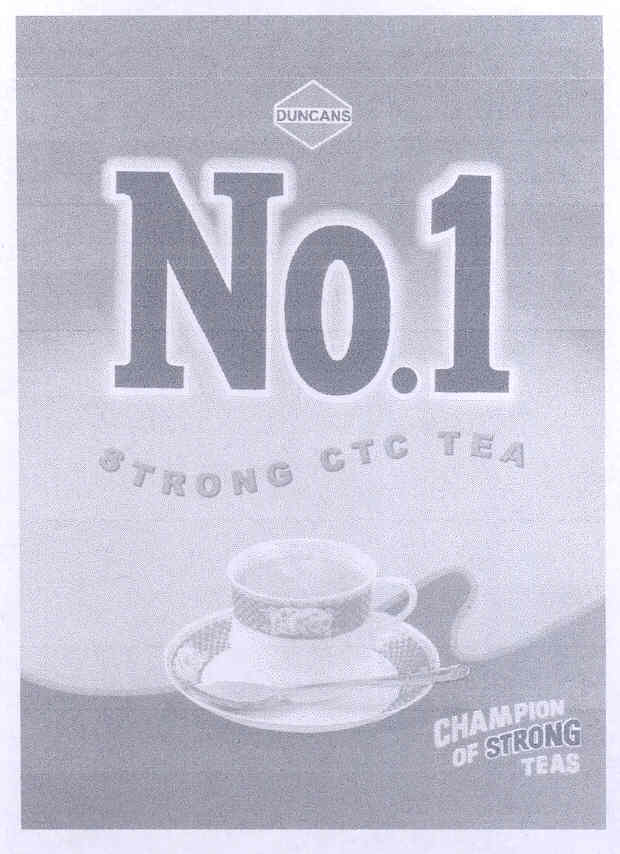 Duncans No.1 Strong Ctc Tea (dev. Of Cup & Plate) (lable) Device mark 1623848 Trademark