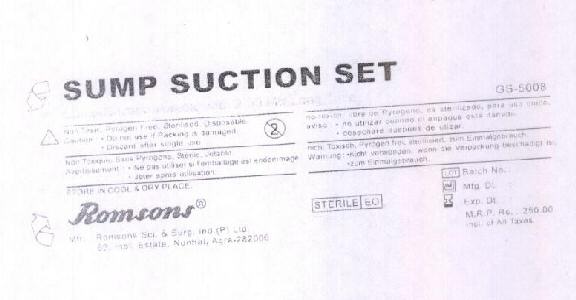 Sump Suction Set Romsons (device) Device mark 1544516 Trademark