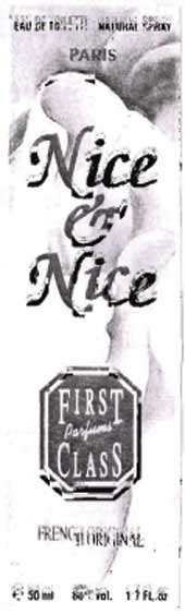 Nice & Nice First Perfumes Class (label) Device mark 1073921 Trademark