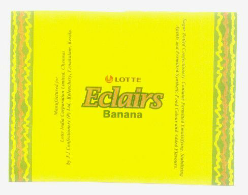Lotte Eclair Banana (label) Device mark 1364719 Trademark