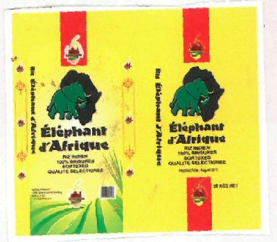 Elephant J' Afrique (device) Device mark 2618411 Trademark