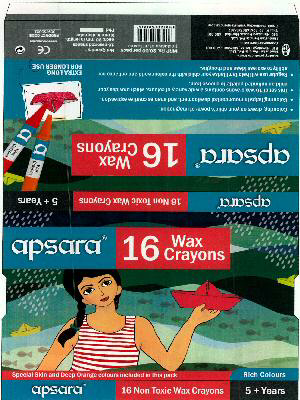 Apsara 16 Wax Crayons (device Of Girl) Device mark 2386962 Trademark