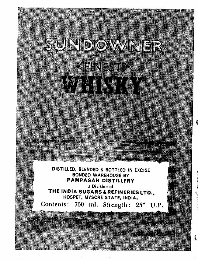 Sundowner Whisky. Device mark 286013 Trademark