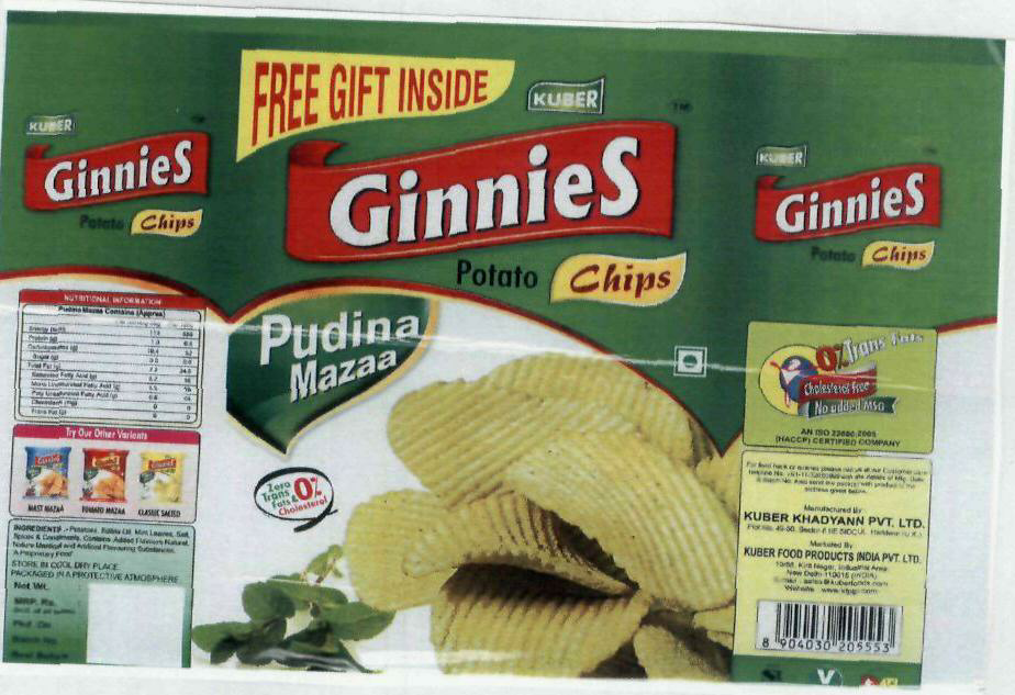 Ginnies Potato Chipo Device mark 1957261 Trademark