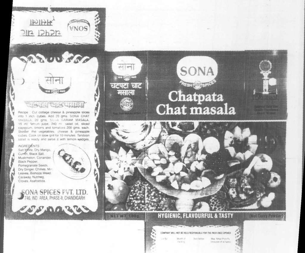 Sona Chatpata Chat Masala (device Of Fruits) Device mark 1097739 Trademark