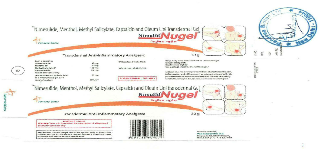 Nimulid Nugel(label) Device mark 1725204 Trademark