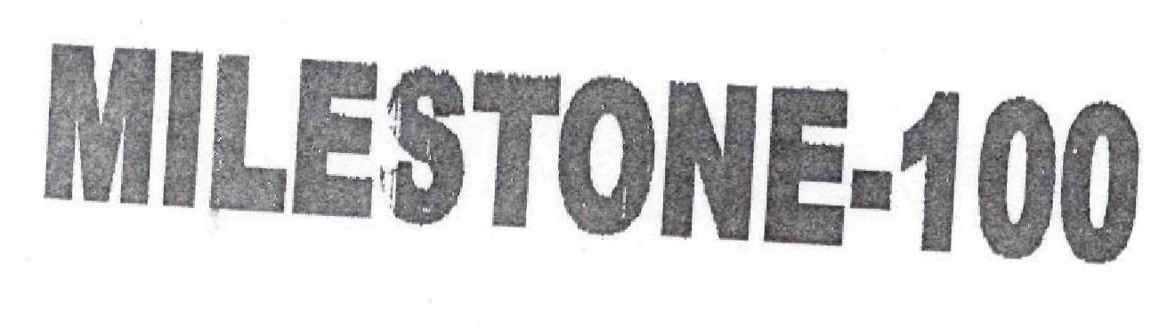 Milestone - 100 (device) Device mark 1725351 Trademark