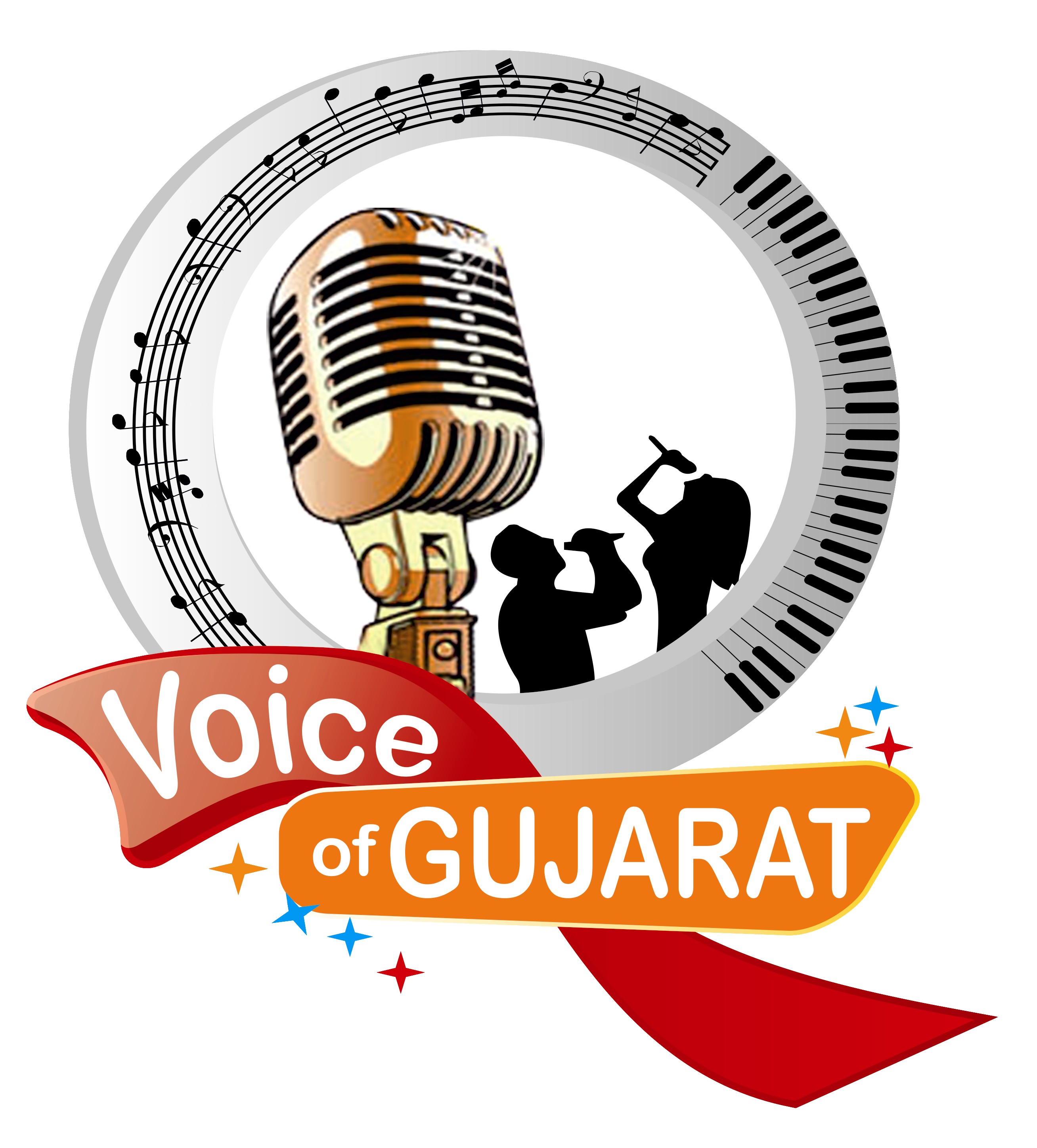 Voice Of Gujarat With Device Of Singing Man And Woman With Mike Device mark 2608681 Trademark