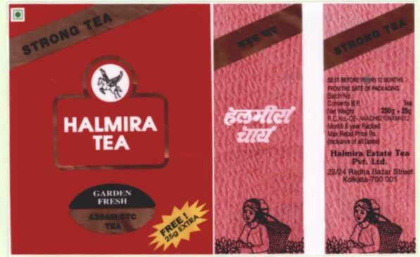 Halmira Tea (label) Device mark 1379448 Trademark