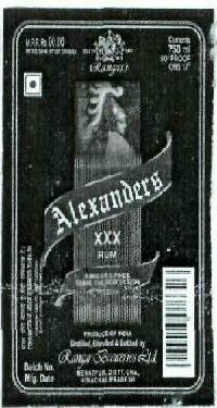 Alexanders Xxx Rum Device mark 2030287 Trademark