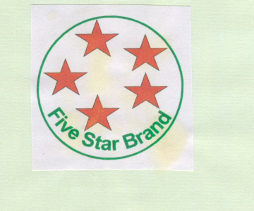 Five Star Brand (device Of Star) Device mark 1445709 Trademark