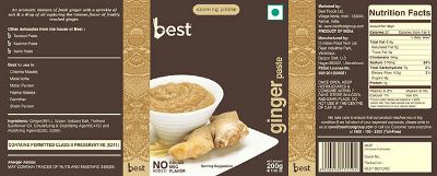 Best Ginger Paste (label) Device mark 2558382 Trademark
