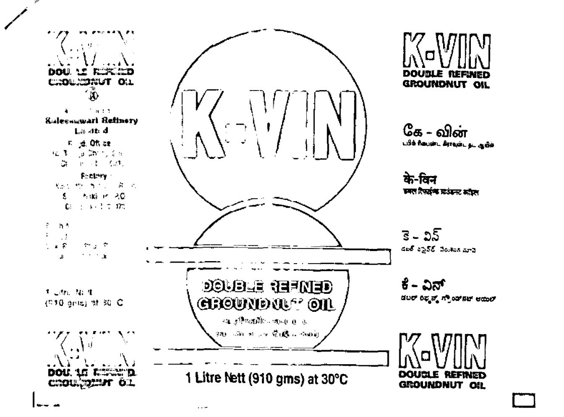 K-vin Double Refined Groundnut Oil Device mark 932162 Trademark