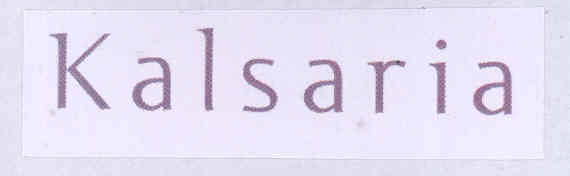 Kalsaria (label) Device mark 1745496 Trademark