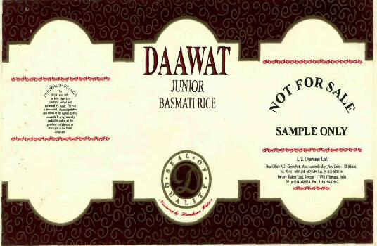 Daawat Junior Basmati Rice (label) Device mark 763065 Trademark