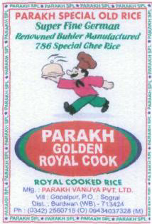Parakh Golden Royal Cook Device mark 2241410 Trademark