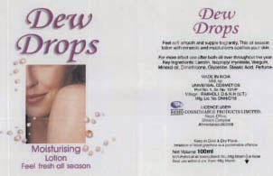 Dew Drops (label) Device mark 1145069 Trademark