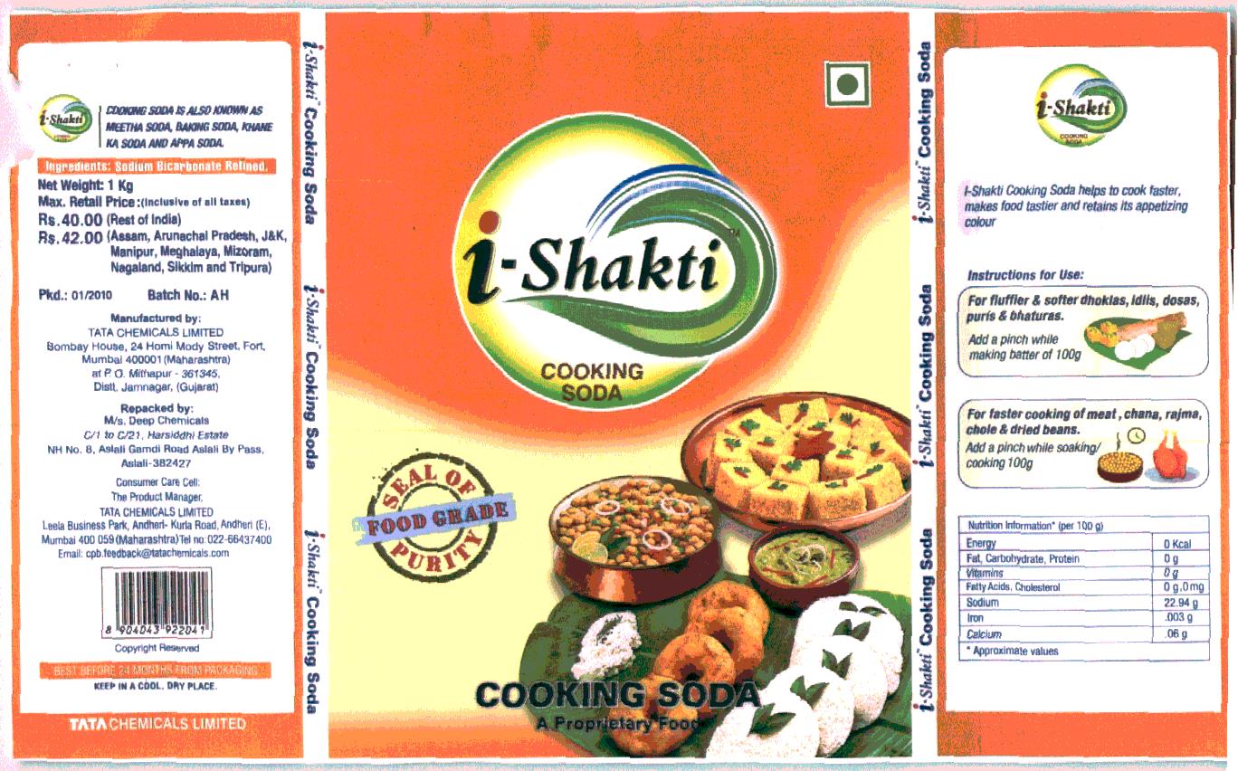 I-shakti Cooking Soda Device mark 1908239 Trademark