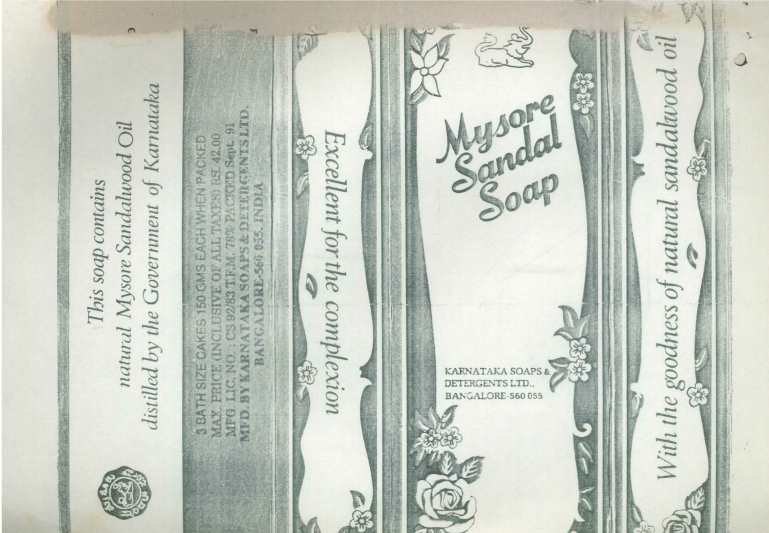 Mysore Sandal Soap (label) Device mark 651441 Trademark