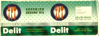 Superior Sesame Oil Idhayam Delit Device mark 746975 Trademark